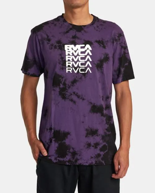 Rvca Degen Tee Purple Tie Dye Men Short Sleeves
