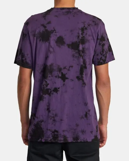 Rvca Degen Tee Purple Tie Dye Men Short Sleeves