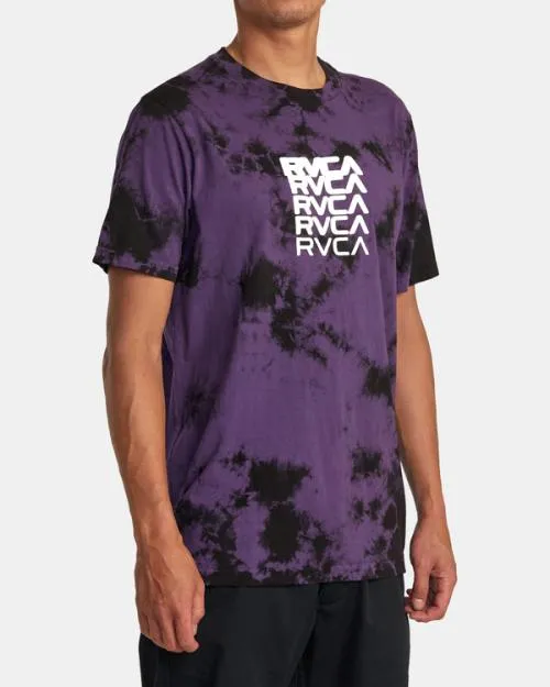 Rvca Degen Tee Purple Tie Dye Men Short Sleeves