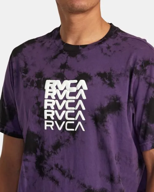 Rvca Degen Tee Purple Tie Dye Men Short Sleeves