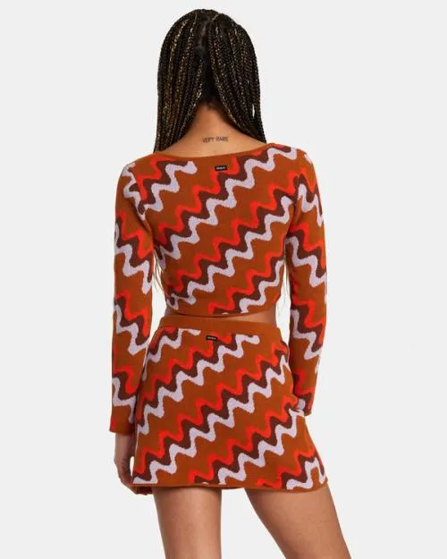 Rvca Desmond Sweater Caramel Women Sweaters