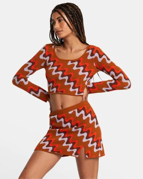 Rvca Desmond Sweater Caramel Women Sweaters