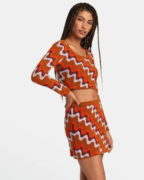 Rvca Desmond Sweater Caramel Women Sweaters