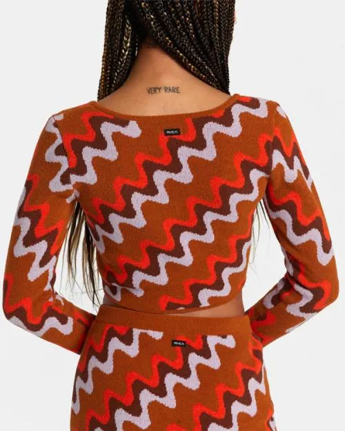 Rvca Desmond Sweater Caramel Women Sweaters