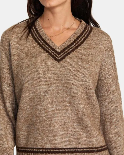 Rvca Deuce Sweater Java Women Sweaters