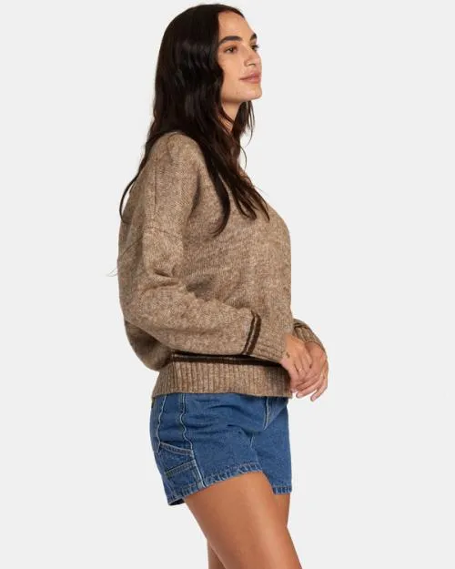 Rvca Deuce Sweater Java Women Sweaters