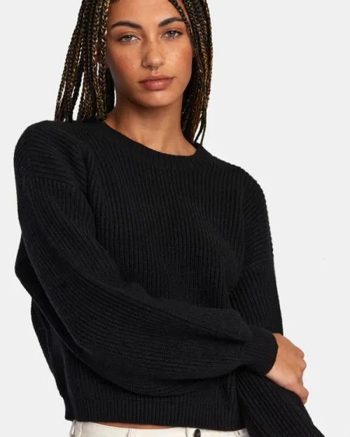 Rvca Dip In Pullover Sweater Rvca Black Women Sweaters