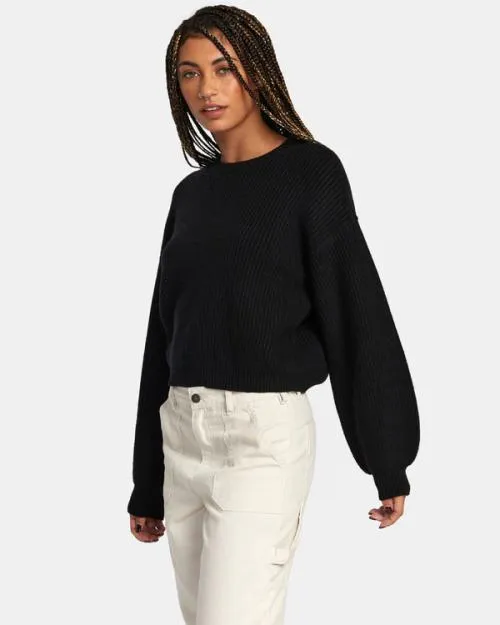 Rvca Dip In Pullover Sweater Rvca Black Women Sweaters