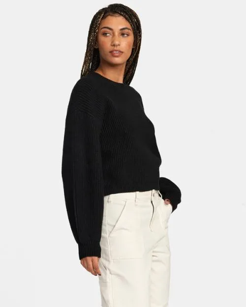 Rvca Dip In Pullover Sweater Rvca Black Women Sweaters