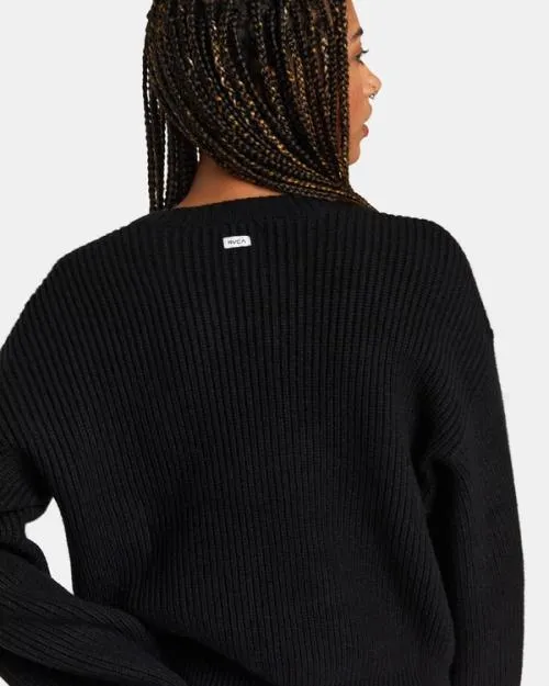 Rvca Dip In Pullover Sweater Rvca Black Women Sweaters