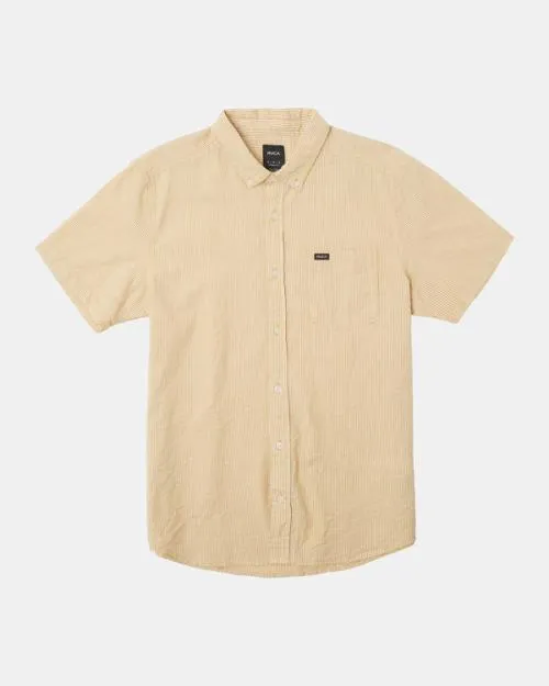 Rvca Endless Seersucker Short Sleeve Shirt Butterscotch Men Shirts and Flannels