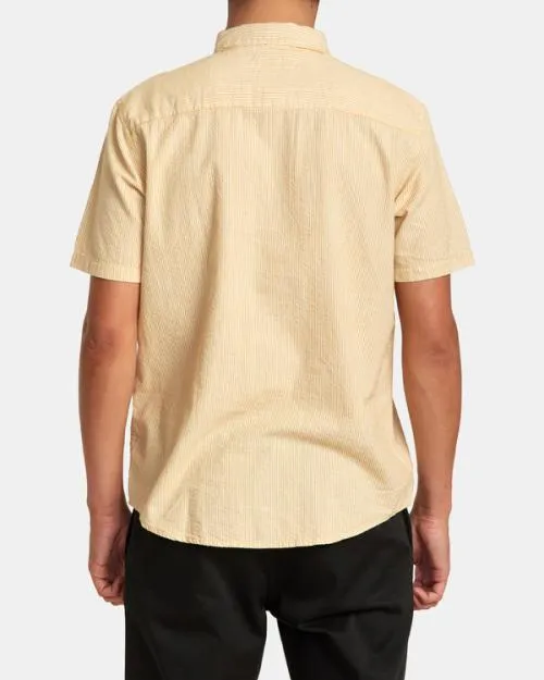 Rvca Endless Seersucker Short Sleeve Shirt Butterscotch Men Shirts and Flannels