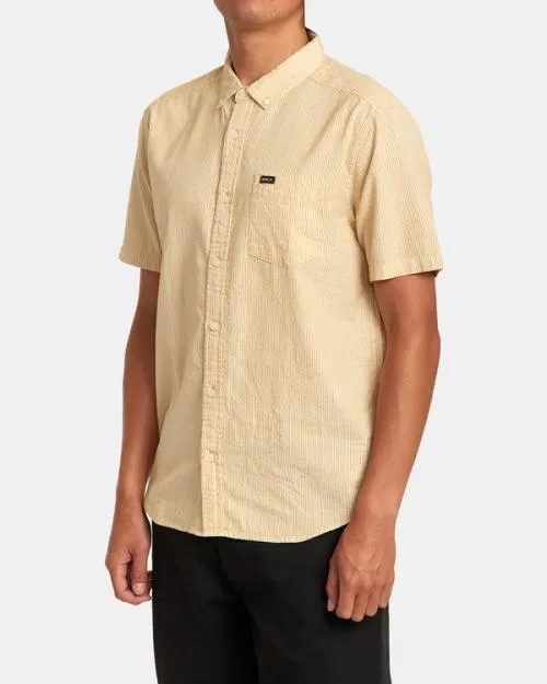 Rvca Endless Seersucker Short Sleeve Shirt Butterscotch Men Shirts and Flannels