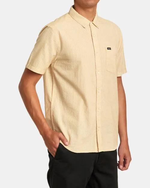 Rvca Endless Seersucker Short Sleeve Shirt Butterscotch Men Shirts and Flannels