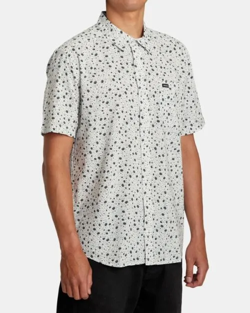 Rvca English Roses Short Sleeve Shirt White Men Shirts and Flannels