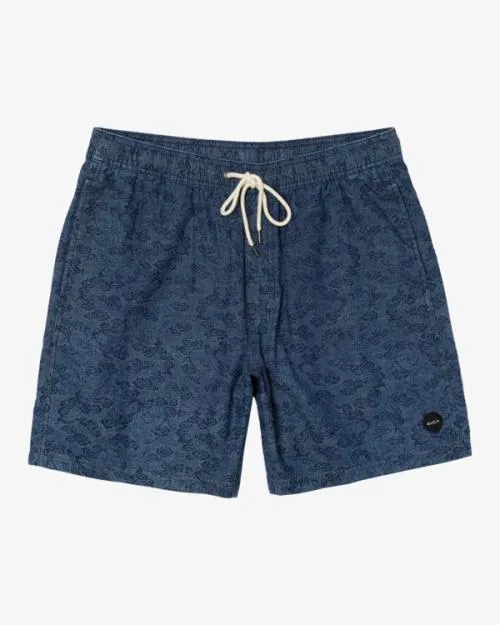 Rvca Escape Dragon 17034 Elastic Shorts Blue Men Shorts and Hybrids
