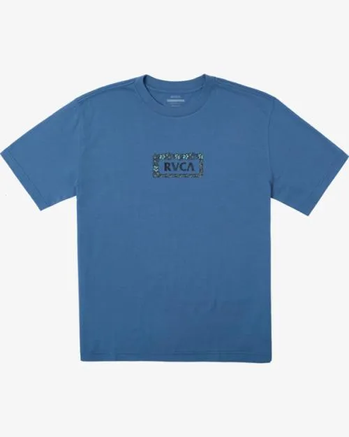 Rvca Food Chain TShirt Cool Blue Men Short Sleeves