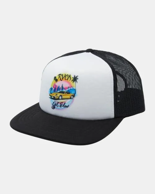 Rvca Get Slow Trucker Hat Whiteblack Men Hats and Beanies