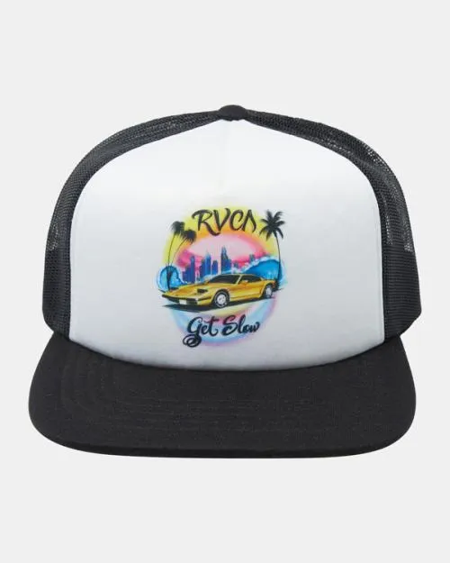 Rvca Get Slow Trucker Hat Whiteblack Men Hats and Beanies