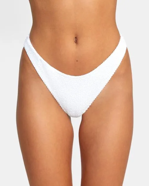 Rvca Grooves French Bikini Bottoms Whisper White Women Bikini Bottoms