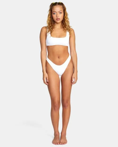 Rvca Grooves French Bikini Bottoms Whisper White Women Bikini Bottoms