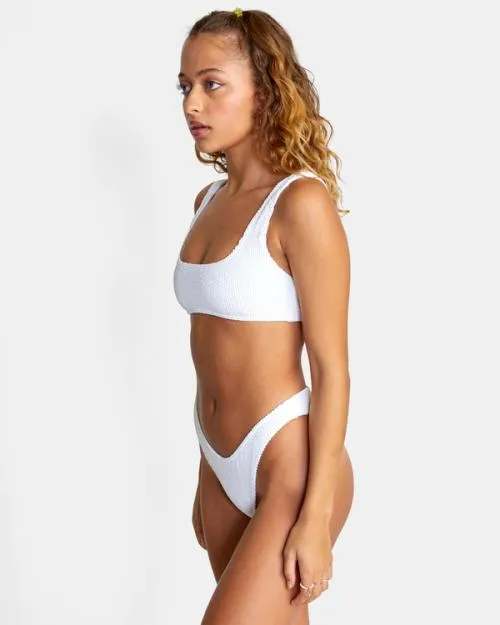 Rvca Grooves French Bikini Bottoms Whisper White Women Bikini Bottoms