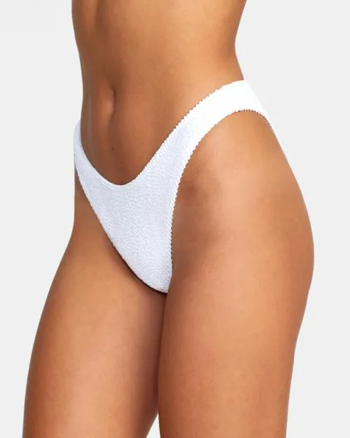 Rvca Grooves French Bikini Bottoms Whisper White Women Bikini Bottoms