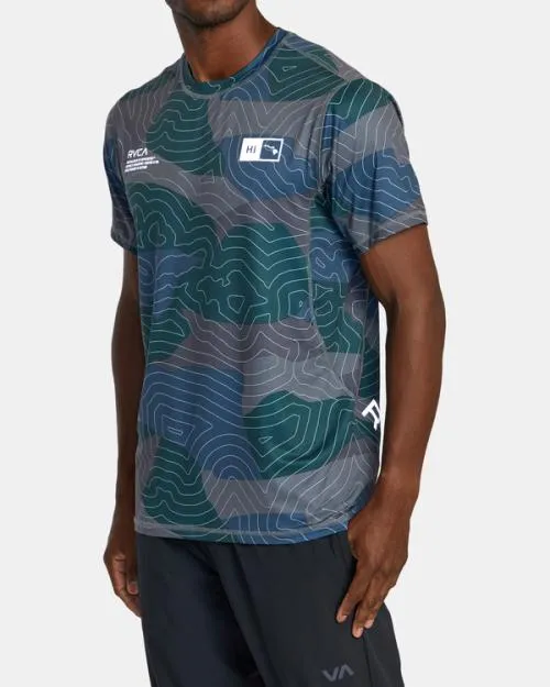Rvca Hawaii Sport Vent Short Sleeve Training Top Hawaii Topo Camo SportMen Short Sleeves