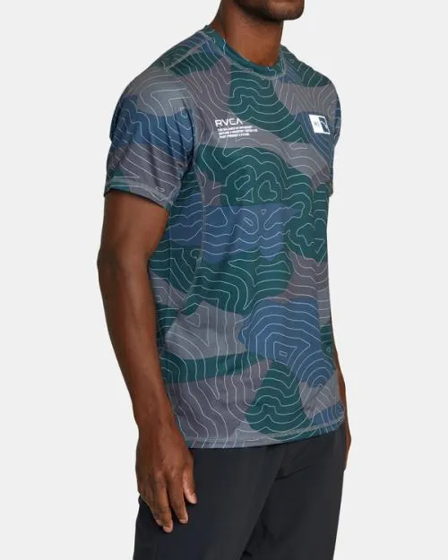Rvca Hawaii Sport Vent Short Sleeve Training Top Hawaii Topo Camo SportMen Short Sleeves
