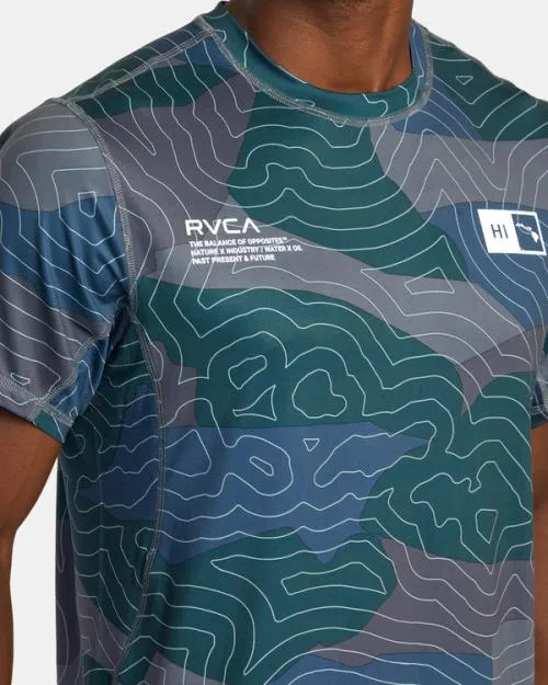 Rvca Hawaii Sport Vent Short Sleeve Training Top Hawaii Topo Camo SportMen Short Sleeves