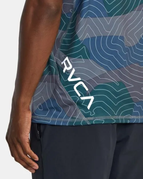 Rvca Hawaii Sport Vent Short Sleeve Training Top Hawaii Topo Camo SportMen Short Sleeves