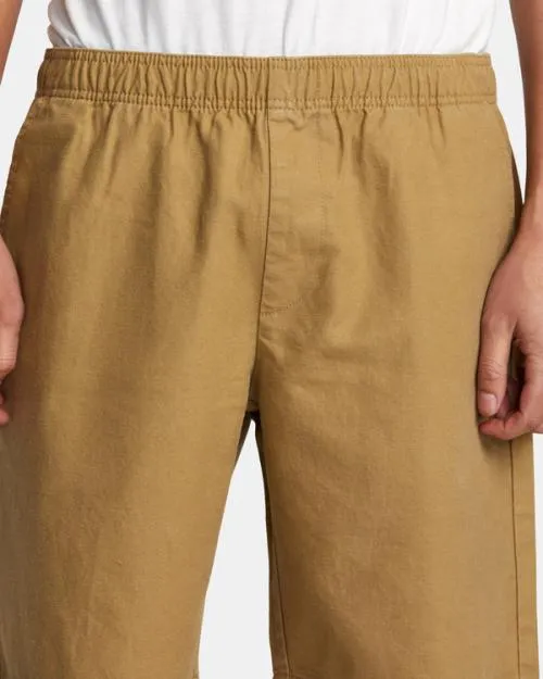 Rvca HiGrade Elastic Waist 20034 Shorts Khaki Men Shorts and Hybrids
