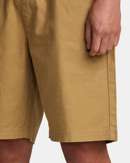 Rvca HiGrade Elastic Waist 20034 Shorts Khaki Men Shorts and Hybrids