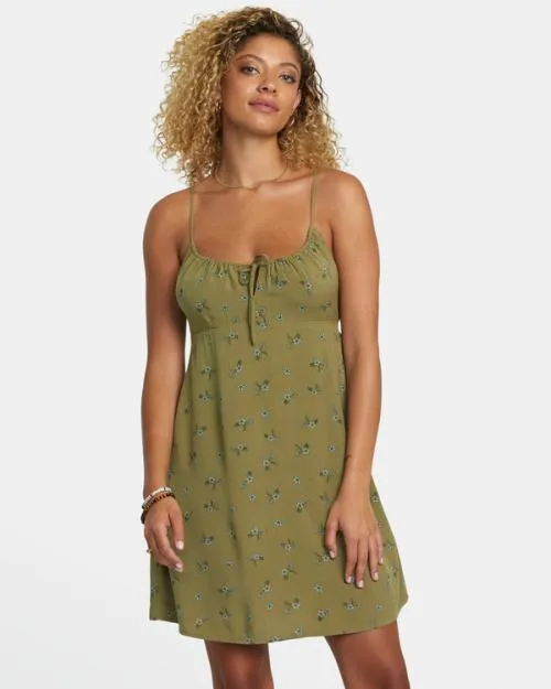 Rvca Hillside Mini Dress Aloe Women Dresses and Rompers
