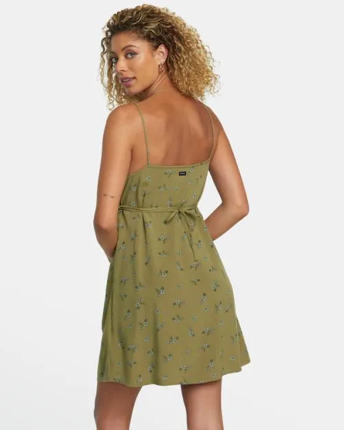 Rvca Hillside Mini Dress Aloe Women Dresses and Rompers