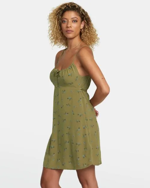 Rvca Hillside Mini Dress Aloe Women Dresses and Rompers