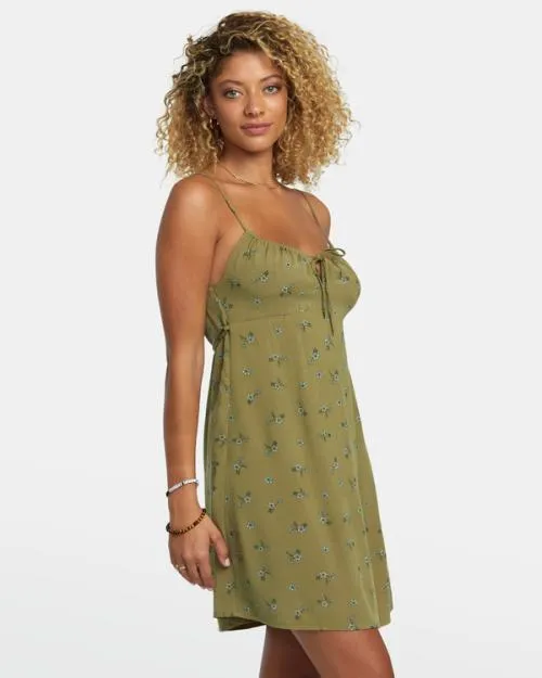 Rvca Hillside Mini Dress Aloe Women Dresses and Rompers