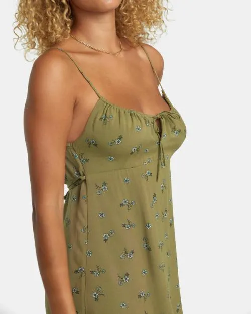 Rvca Hillside Mini Dress Aloe Women Dresses and Rompers
