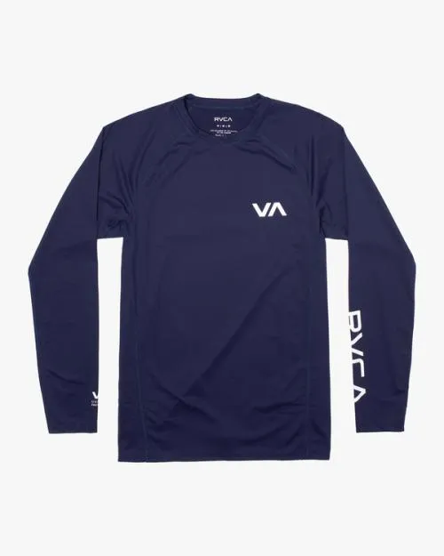 Rvca Long Sleeve Rashguard Navy Surf Rashguards and Surf Tees