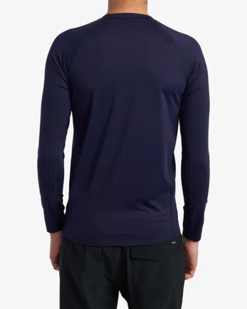 Rvca Long Sleeve Rashguard Navy Surf Rashguards and Surf Tees