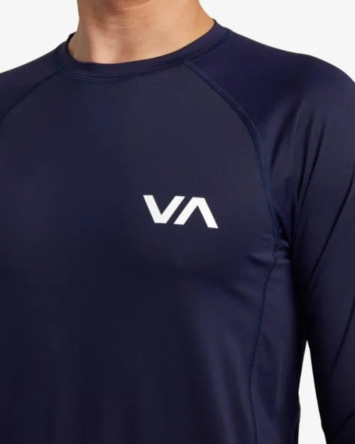 Rvca Long Sleeve Rashguard Navy Surf Rashguards and Surf Tees