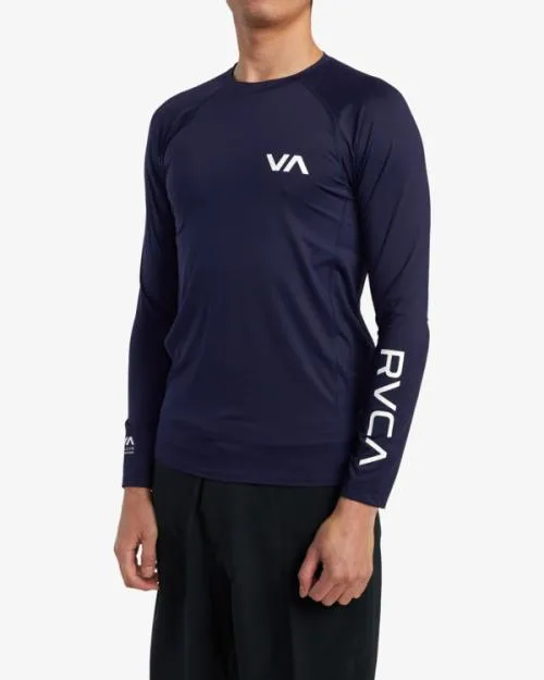 Rvca Long Sleeve Rashguard Navy Surf Rashguards and Surf Tees