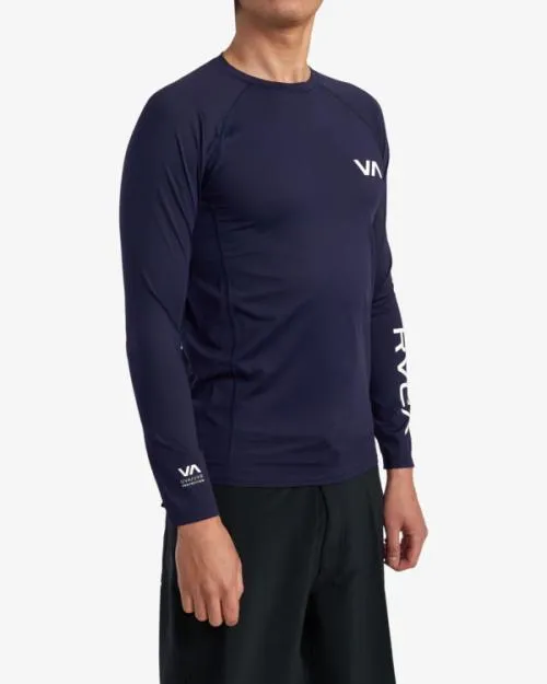 Rvca Long Sleeve Rashguard Navy Surf Rashguards and Surf Tees