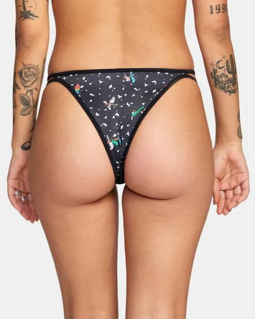 Rvca LP X KLW Uncaged French Bikini Bottoms Rvca Black Women Bikini Bottoms