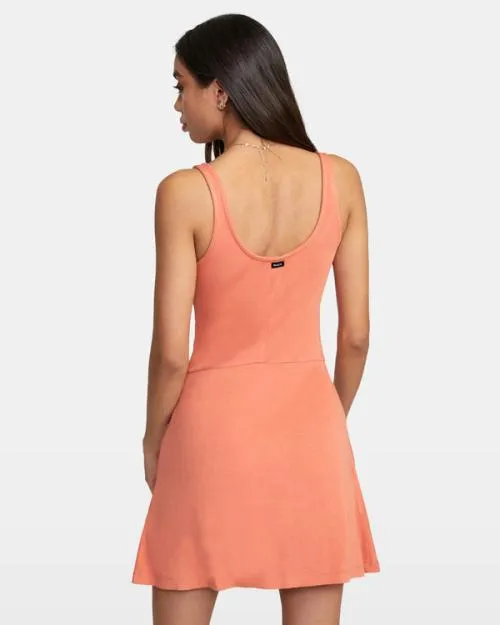 Rvca On Repeat Midi Dress Apricot Women Dresses and Rompers