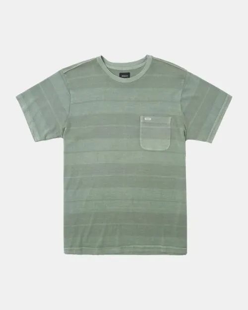 Rvca PTC Stripe TShirt Spinach Men Short Sleeves