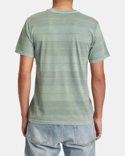 Rvca PTC Stripe TShirt Spinach Men Short Sleeves