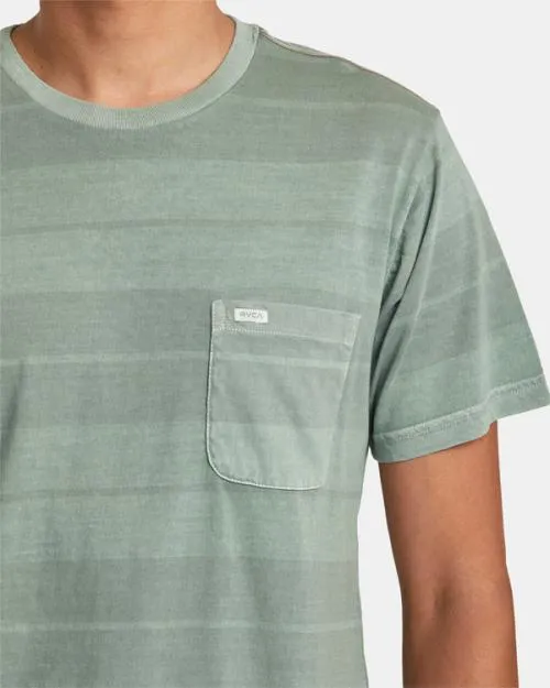 Rvca PTC Stripe TShirt Spinach Men Short Sleeves