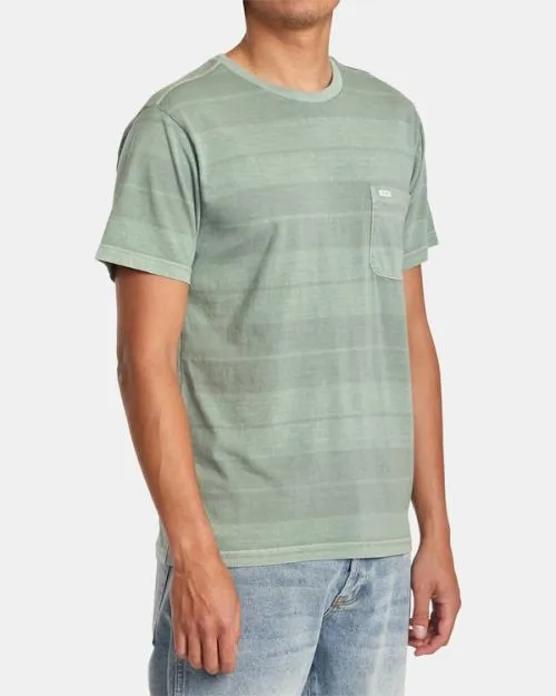 Rvca PTC Stripe TShirt Spinach Men Short Sleeves