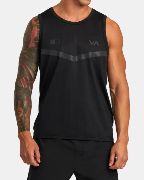 Rvca Runner Tank Top Black SportMen Tees and Tanks